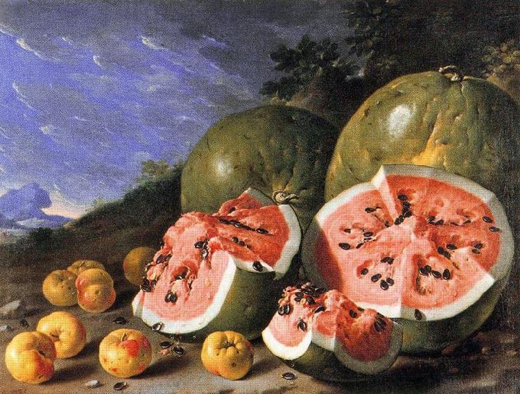 Luis Melendez Still Life with Watermelons and Apples, Museo del Prado, Madrid.